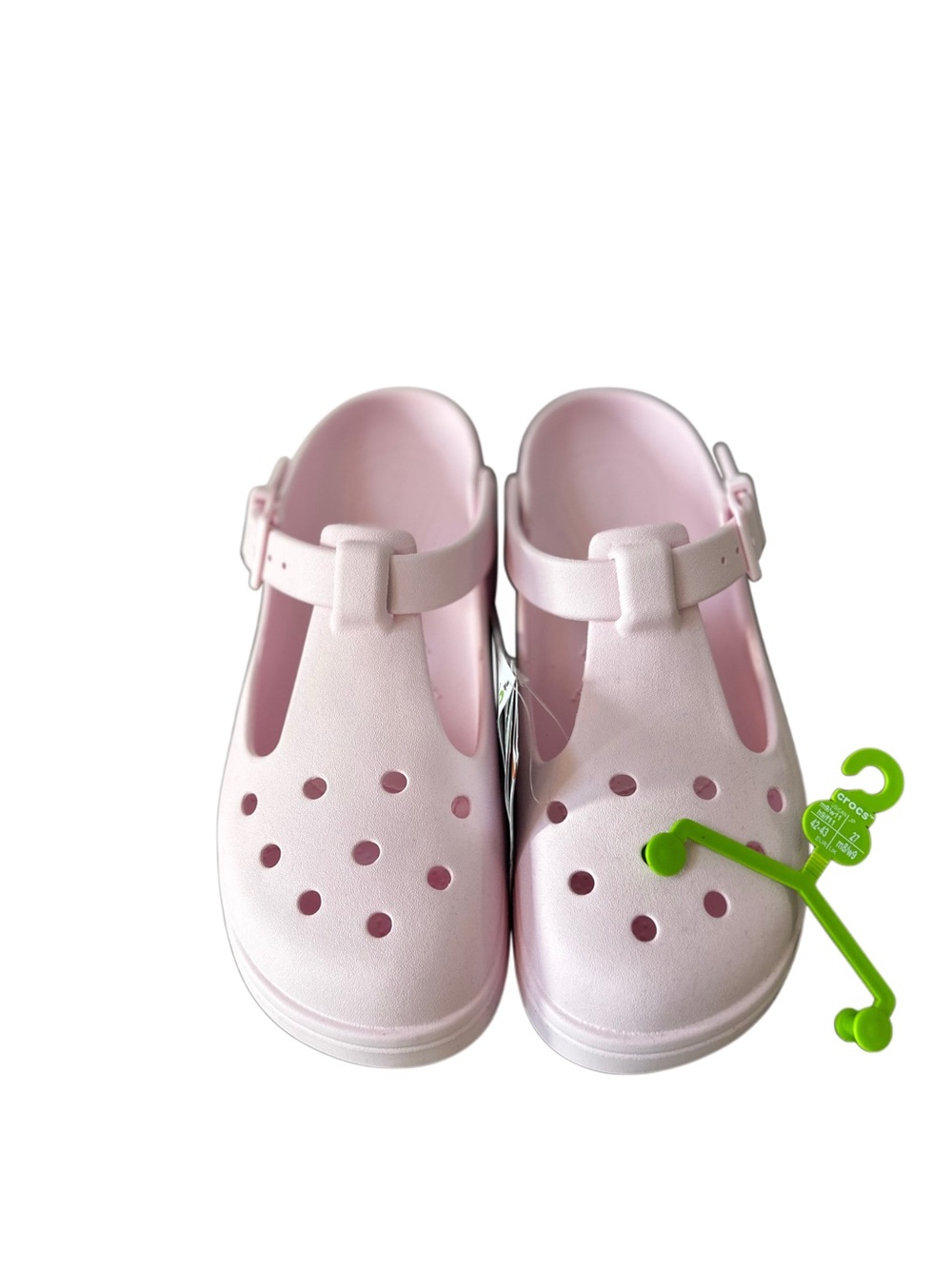 Crocs Classic T-Strap Clogs Light Pink Pastel Men 9 / Women 11 NWT